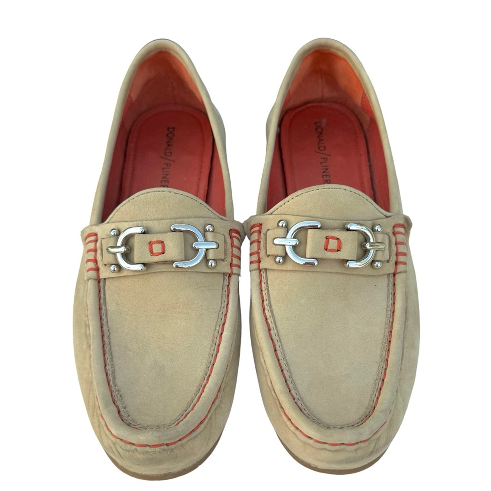 Donald J. Pliner Horsebit Loafers Nubuck Leather Flats